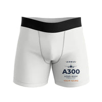 Thumbnail for Airbus A300-600F - Men Boxers - Heritage + Name - White