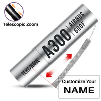 Thumbnail for Airbus A300-600F - Mini LED Flashlight - Tag - Silver + Name