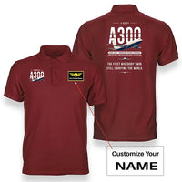 Thumbnail for Airbus A300-600F - Original - Double-Side Polo - Red + Name