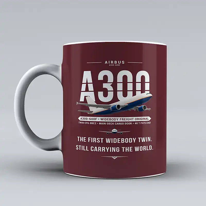 Airbus A300-600F - Original - Mug - Dark Red