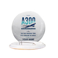 Thumbnail for Airbus A300-600F - Original + Name - Pin - White