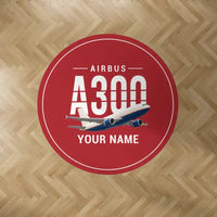 Thumbnail for Airbus A300-600F - Original + Name - Round Carpet - Red