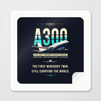 Thumbnail for Airbus A300-600F - Original - Square Sticker - Peel