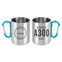 Thumbnail for Airbus A300-600F - Outdoors Mug - Tag + Name - Light Blue