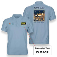 Thumbnail for Airbus A300-600F - Poster - Double-Side Polo - Light Blue + Name