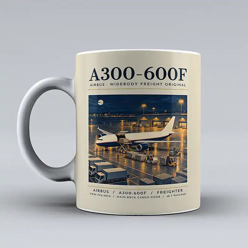 Airbus A300-600F - Poster - Mug - Beige