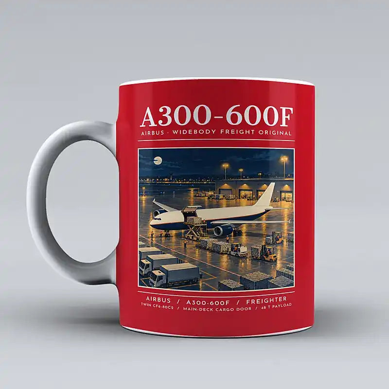 Airbus A300-600F - Poster - Mug - Red