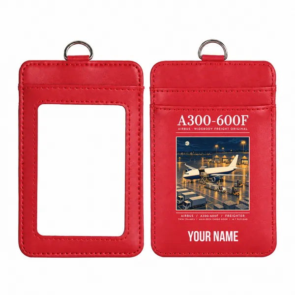 Airbus A300-600F - Poster - ID Card Holder - Red + Name