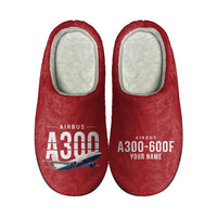 Thumbnail for Airbus A300-600F - Slippers - Cotton - Original + Name - Red