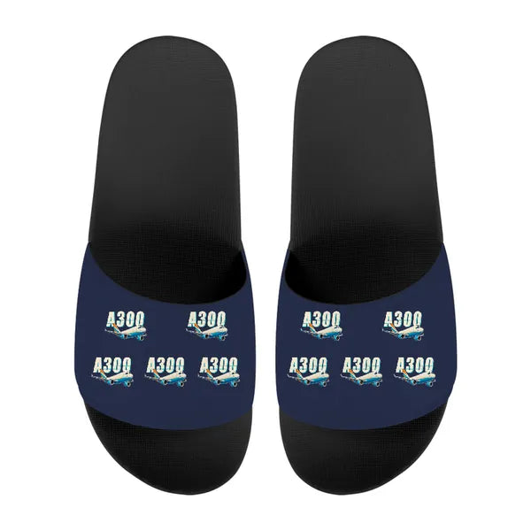 Airbus A300-600F - Slippers - Sport - Cartoon Pattern - Navy Blue