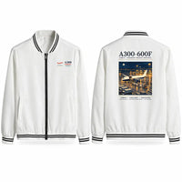 Thumbnail for Airbus A300-600F Stylish Jackets - Baseball Collar - Poster - White