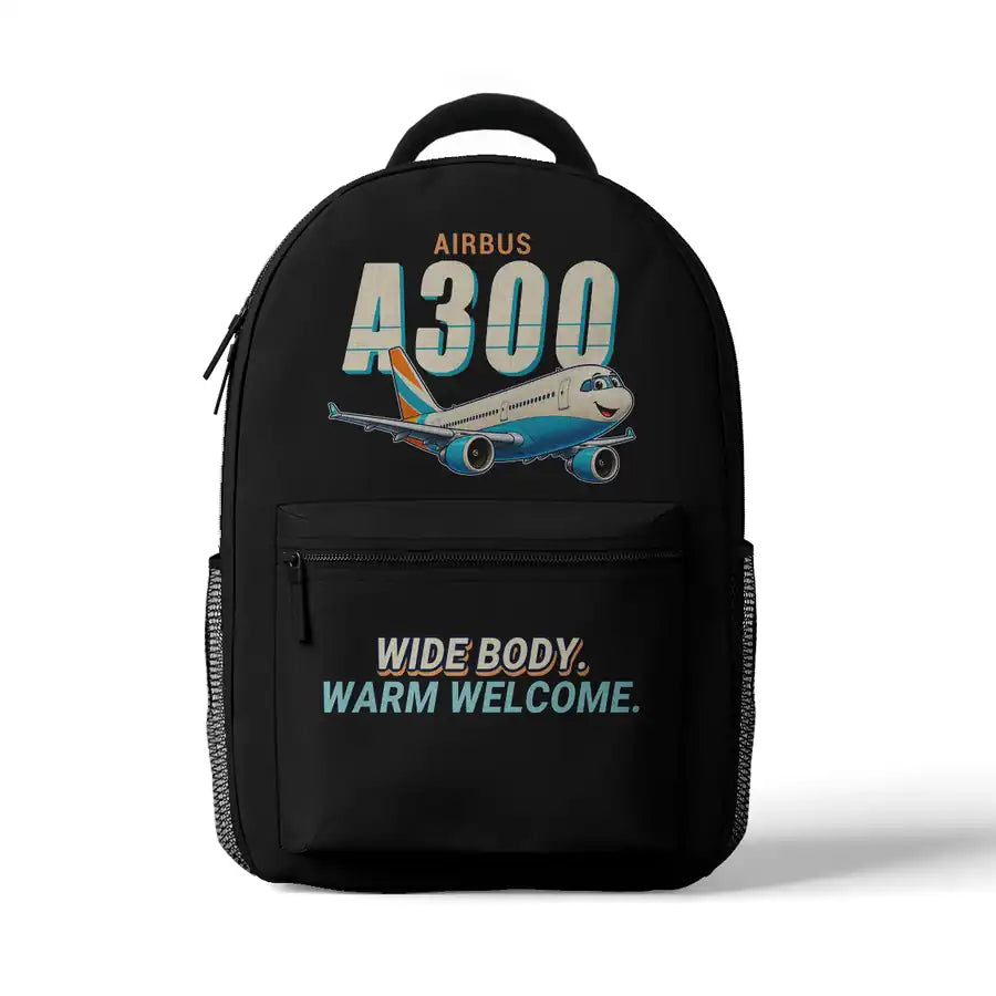 Airbus A300-600R - 3D Backpack - Cartoon - Black