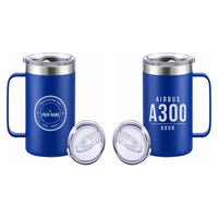 Thumbnail for Airbus A300-600R - Beverage Mug - Tag + Name - Blue
