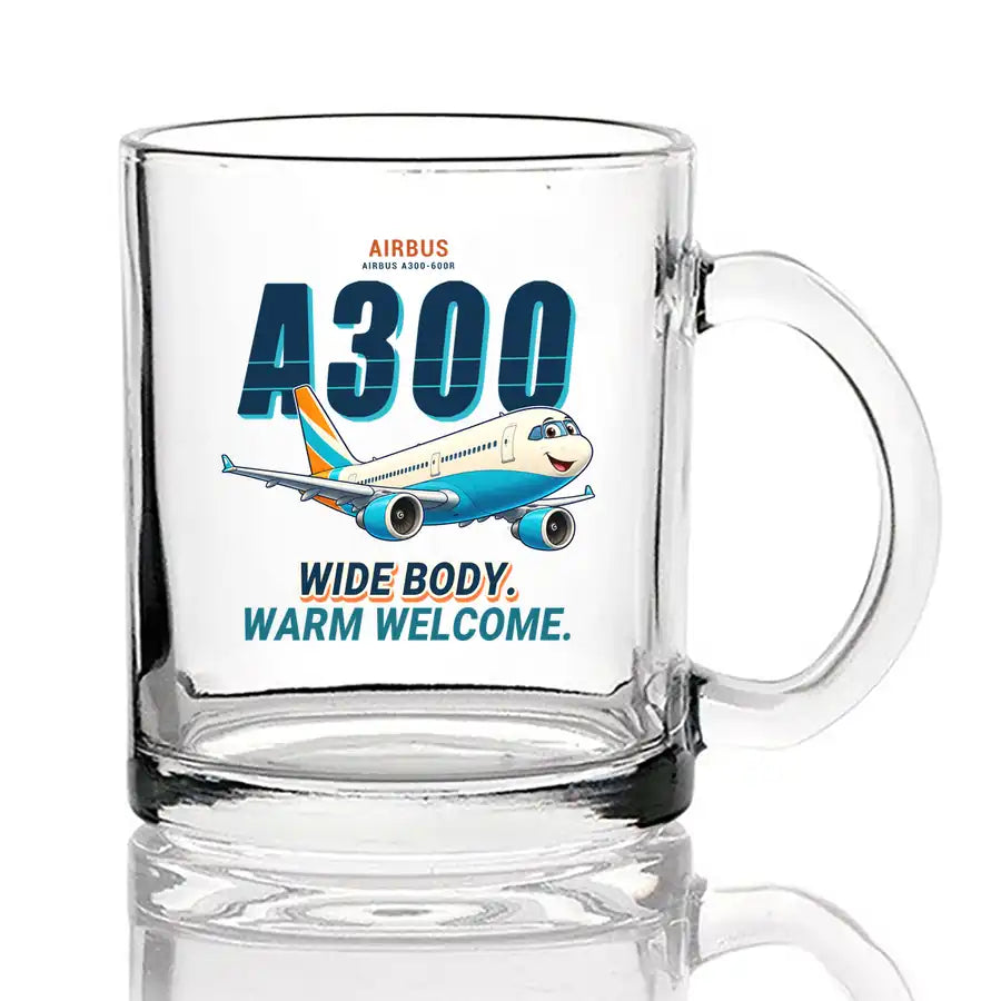 Airbus A300-600R - Cartoon - Coffee & Tea Glass