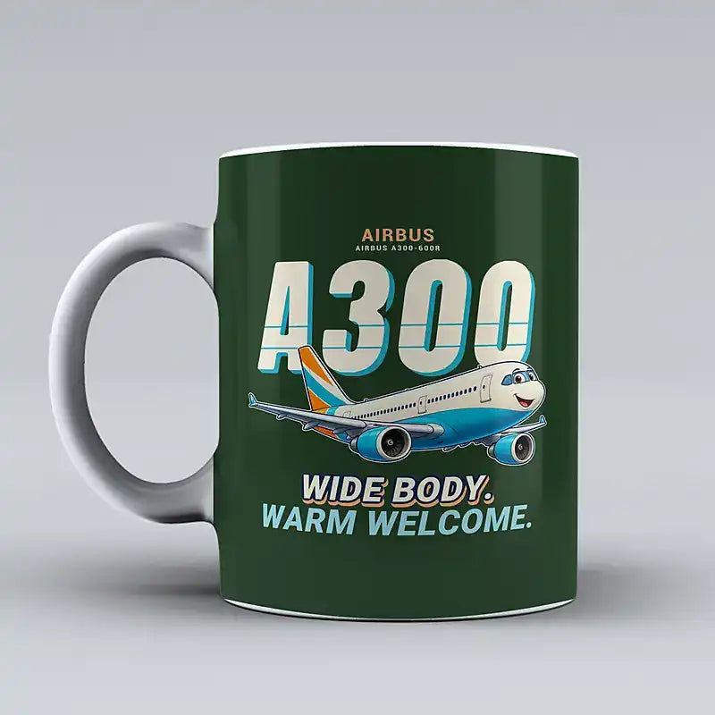 Airbus A300-600R - Cartoon - Mug - Dark Green