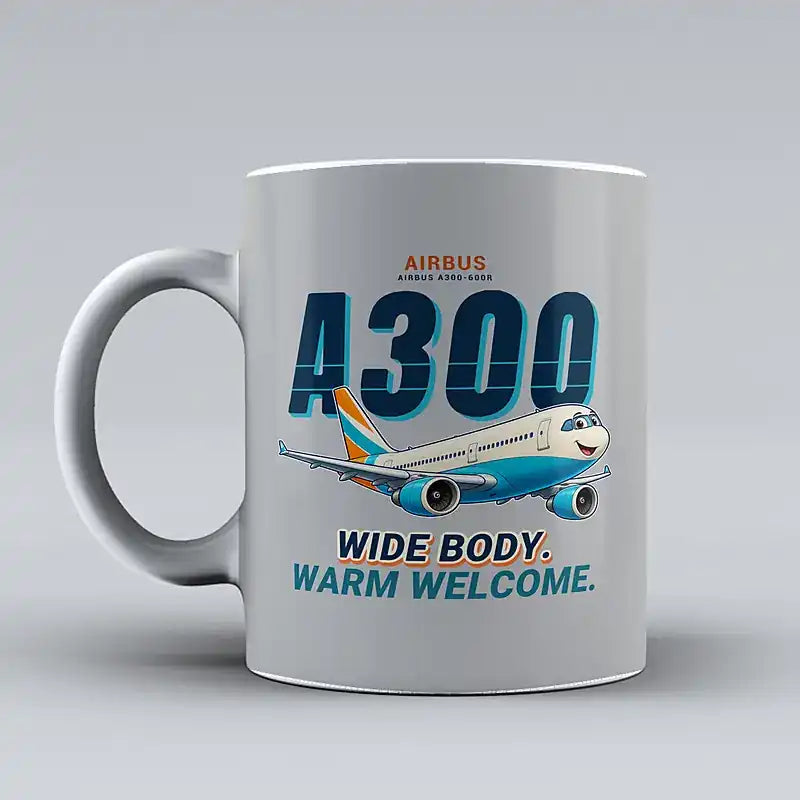 Airbus A300-600R - Cartoon - Mug - Light Gray
