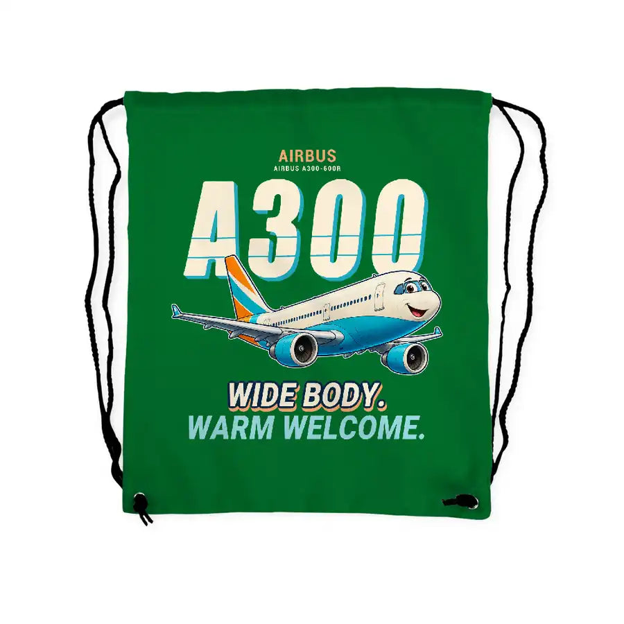 Airbus A300-600R - Drawstring Bag - Cartoon - Green