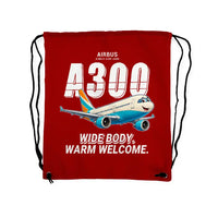 Thumbnail for Airbus A300-600R - Drawstring Bag - Cartoon - Red