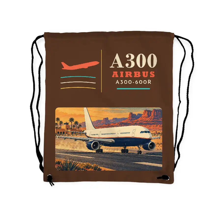 Airbus A300-600R - Drawstring Bag - Classic - Brown