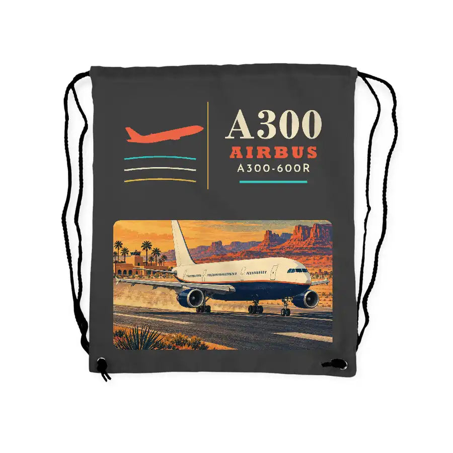 Airbus A300-600R - Drawstring Bag - Classic - Gray