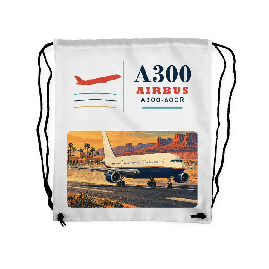 Airbus A300-600R - Drawstring Bag - Classic - White