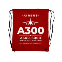 Thumbnail for Airbus A300-600R - Drawstring Bag - Heritage - Red