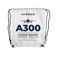 Thumbnail for Airbus A300-600R - Drawstring Bag - Heritage - White
