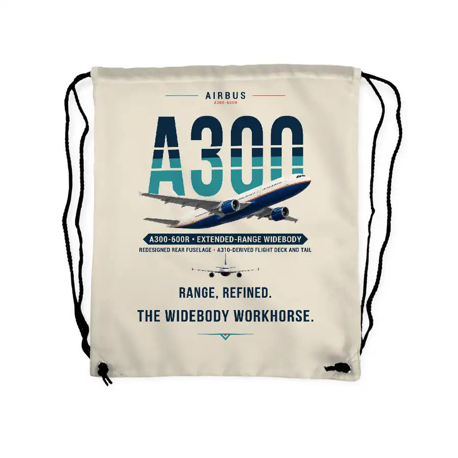 Airbus A300-600R - Drawstring Bag - Original - Beige