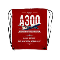 Thumbnail for Airbus A300-600R - Drawstring Bag - Original - Red