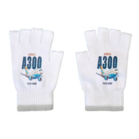 Thumbnail for Airbus A300-600R - Gloves - Cut - Cartoon + Name - White