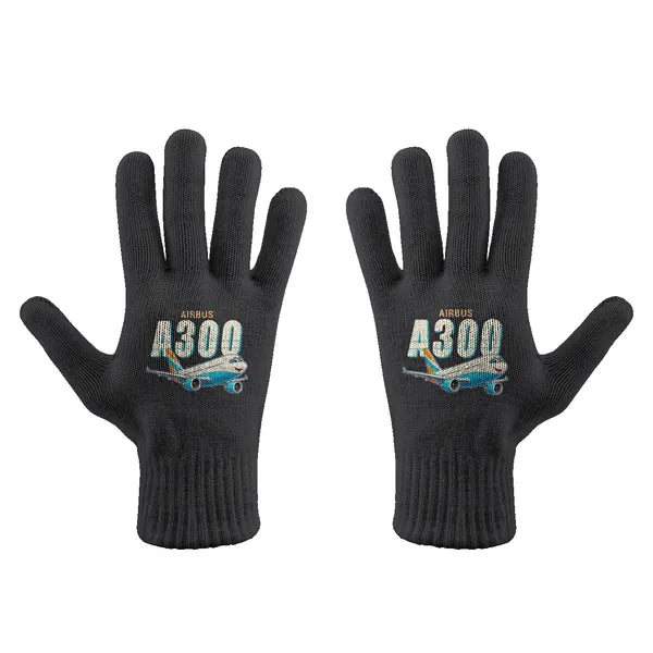 Airbus A300-600R - Gloves - Full - Cartoon - Black