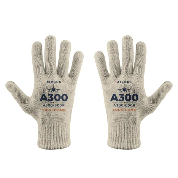 Airbus A300-600R - Gloves - Full - Heritage + Name - Beige