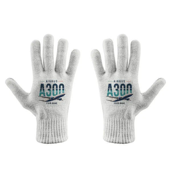 Airbus A300-600R - Gloves - Full - Original + Name - White