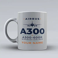 Thumbnail for Airbus A300-600R - Heritage + Name - Mug - Light Gray