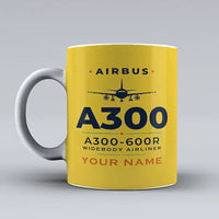Thumbnail for Airbus A300-600R - Heritage + Name - Mug - Yellow