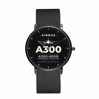 Thumbnail for Airbus A300-600R - Heritage - Slim Mesh - Black and Stainless Steel Strap