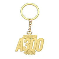 Thumbnail for Airbus A300-600R - Hollow Key Chain - Tag - Gold
