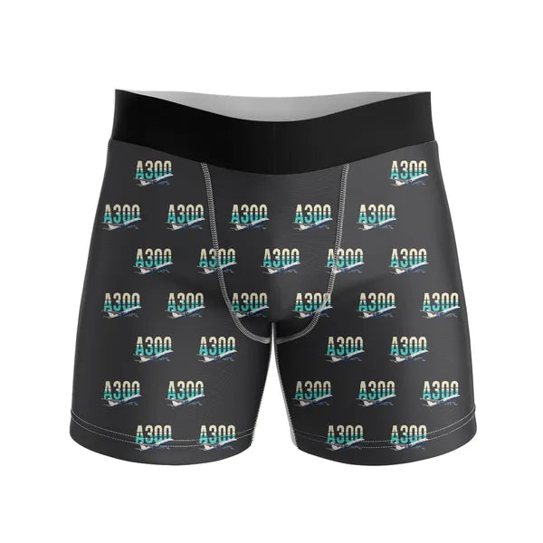 Airbus A300-600R - Men Boxers - Original Pattern - Black