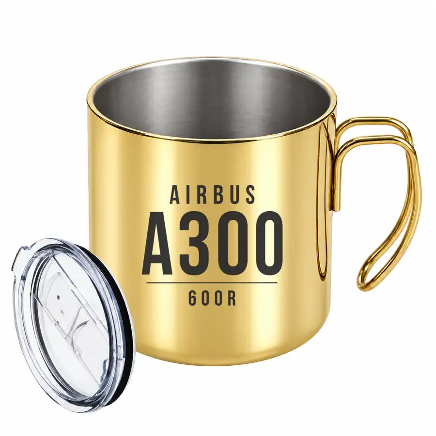 Airbus A300-600R - Portable Mug - Tag - Gold