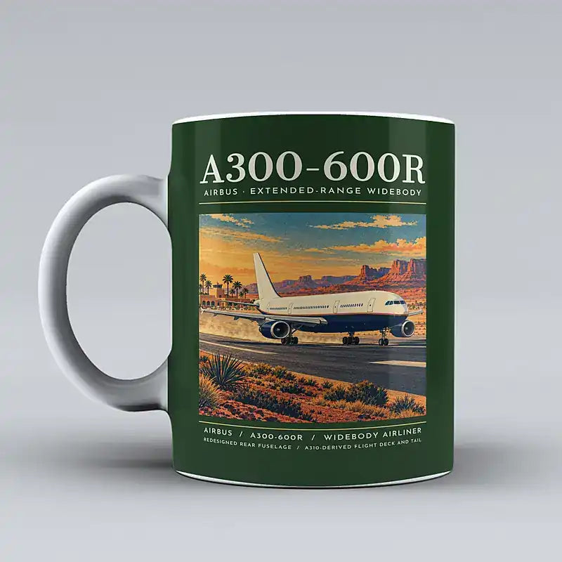 Airbus A300-600R - Poster - Mug - Dark Green