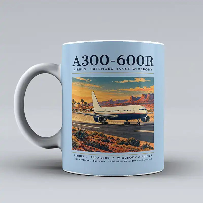 Airbus A300-600R - Poster - Mug - Light Blue