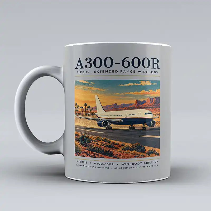 Airbus A300-600R - Poster - Mug - Light Gray