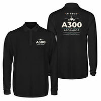 Thumbnail for Airbus A300-600R Premium Polo T-Shirts - Heritage - Long Sleeve - Black