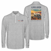 Thumbnail for Airbus A300-600R Premium Polo T-Shirts - Poster - Long Sleeve - Gray