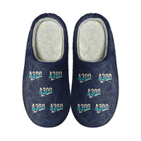 Thumbnail for Airbus A300-600R - Slippers - Cotton - Original Pattern - Navy Blue