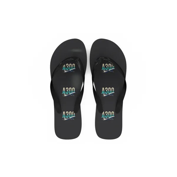 Airbus A300-600R - Slippers - Flip Flops - Original Pattern - Black