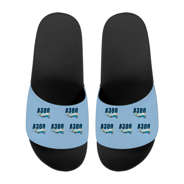 Airbus A300-600R - Slippers - Sport - Cartoon Pattern - Light Blue