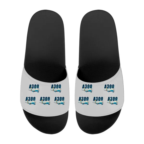 Airbus A300-600R - Slippers - Sport - Cartoon Pattern - Light Gray