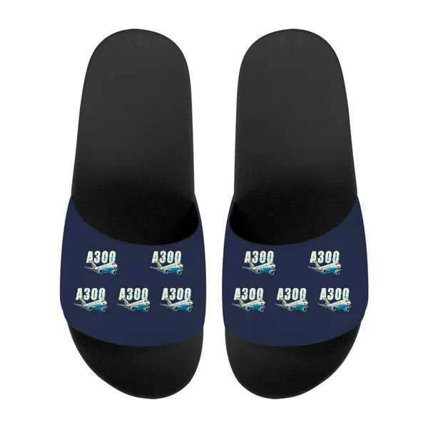 Airbus A300-600R - Slippers - Sport - Cartoon Pattern - Navy Blue