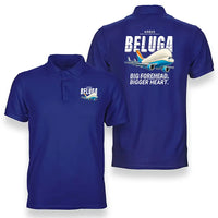 Thumbnail for Airbus A300-600ST BelugaST - Cartoon - Double-Side Polo - Blue